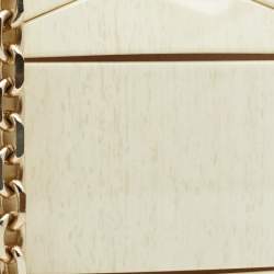 Pre Owned Lanvin Cream Plastic Studded Clutch