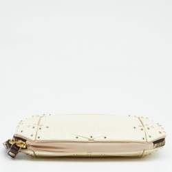 Pre Owned Lanvin Cream Plastic Studded Clutch