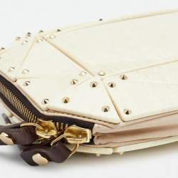 Pre Owned Lanvin Cream Plastic Studded Clutch