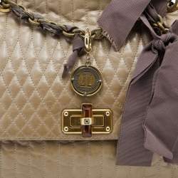 Pre Owned Lanvin Beige Quilted Leather Happy Shoulder Bag