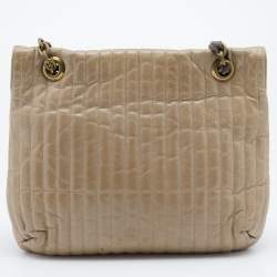 Pre Owned Lanvin Beige Quilted Leather Happy Shoulder Bag