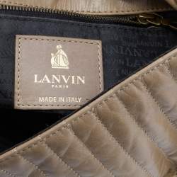 Pre Owned Lanvin Beige Quilted Leather Happy Shoulder Bag