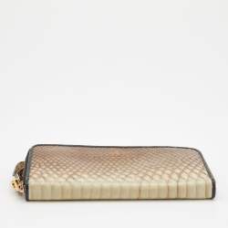 Lanvin Beige Python Zip Around Wallet