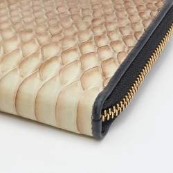 Lanvin Beige Python Zip Around Wallet