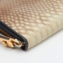 Lanvin Beige Python Zip Around Wallet