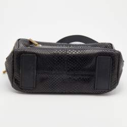 Pre Owned Lanvin Black Python Padam Shoulder Bag