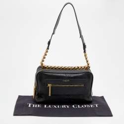 Pre Owned Lanvin Black Python Padam Shoulder Bag