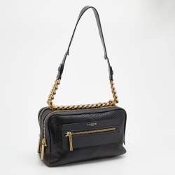 Pre Owned Lanvin Black Python Padam Shoulder Bag