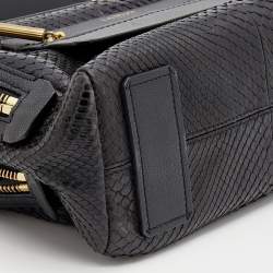 Pre Owned Lanvin Black Python Padam Shoulder Bag