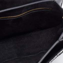 Pre Owned Lanvin Black Leather and Lame Fabric Chain Crossbody Bag