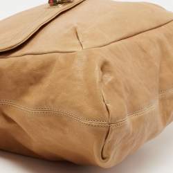Pre Owned Lanvin Tan Leather Happy Shoulder Bag