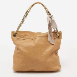 Pre Owned Lanvin Tan Leather Happy Shoulder Bag