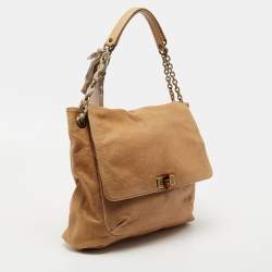 Pre Owned Lanvin Tan Leather Happy Shoulder Bag