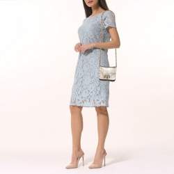 Pre Owned Lanvin Metallic Textured Leather Mini Happy Crossbody Bag