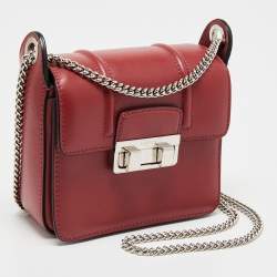 Pre Owned Lanvin Red Leather Flap Crossbody Bag