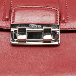 Pre Owned Lanvin Red Leather Flap Crossbody Bag