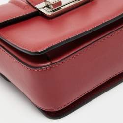 Pre Owned Lanvin Red Leather Flap Crossbody Bag