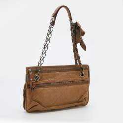 Lanvin Brown Quilted Leather Amalia Shoulder Bag