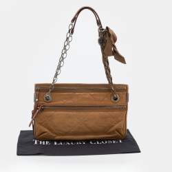 Lanvin Brown Quilted Leather Amalia Shoulder Bag