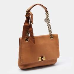 Pre Owned Lanvin Brown Leather Happy Shoulder Bag