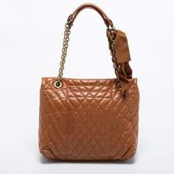 Pre Owned Lanvin Brown Quilted Leather Happy Shoulder Bag