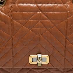 Pre Owned Lanvin Brown Quilted Leather Happy Shoulder Bag
