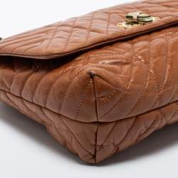 Pre Owned Lanvin Brown Quilted Leather Happy Shoulder Bag