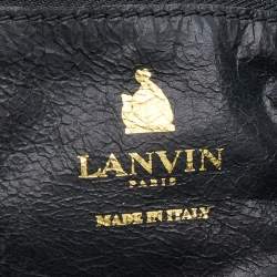 Pre Owned Lanvin Black Leather Chain Shopper Tote