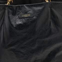 Pre Owned Lanvin Black Leather Chain Shopper Tote