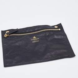 Pre Owned Lanvin Black Leather Chain Shopper Tote