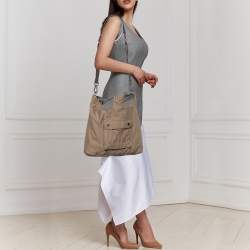 Lanvin Beige/Grey Fabric Shopper Tote