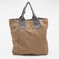 Lanvin Beige/Grey Fabric Shopper Tote