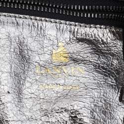 Pre Owned Lanvin Silver Leather Chain Embellished Tote