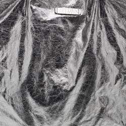 Pre Owned Lanvin Silver Leather Chain Embellished Tote