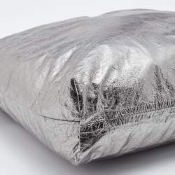 Pre Owned Lanvin Silver Leather Chain Embellished Tote