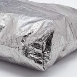 Pre Owned Lanvin Silver Leather Chain Embellished Tote