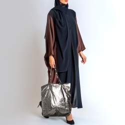 Pre Owned Lanvin Silver Leather Chain Embellished Tote