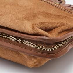 Pre Owned Lanvin Brown Calf Hair and Leather Amalia Shoulder Bag