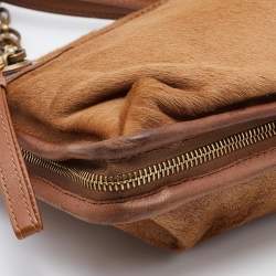 Pre Owned Lanvin Brown Calf Hair and Leather Amalia Shoulder Bag