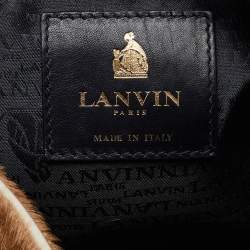 Pre Owned Lanvin Brown Calf Hair and Leather Amalia Shoulder Bag