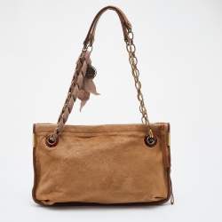 Pre Owned Lanvin Brown Calf Hair and Leather Amalia Shoulder Bag