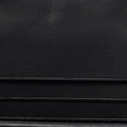 Lanvin White/Black Glitter Leather Card Case