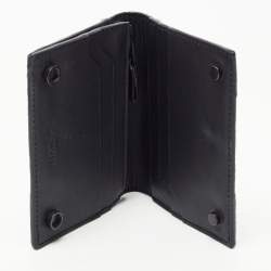 Lanvin White/Black Glitter Leather Card Case