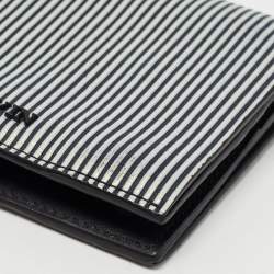 Lanvin White/Black Glitter Leather Card Case