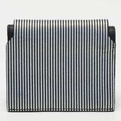 Lanvin White/Black Glitter Leather Card Case