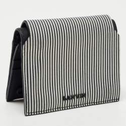 Lanvin White/Black Glitter Leather Card Case