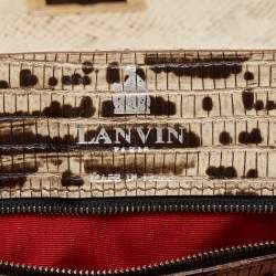 Pre Owned Lanvin Tri Color Lizard/Snake Embossed Leather and Suede Medium Happy Shoulder Bag