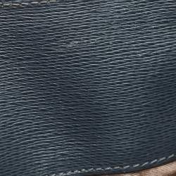 Lanvin Dark Blue, Beige Leather and Python Partition Tote