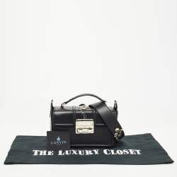 Pre Owned Lanvin Black Leather Mini Jiji Studded Crossbody Bag