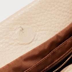 Pre Owned Lanvin Cream Leather Tassel Chain Shoulder Bag